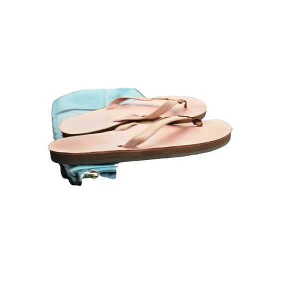 Rainbow Leather Thong Pink Flip Flops Size 5 1/2 EUC - Picture 4 of 8